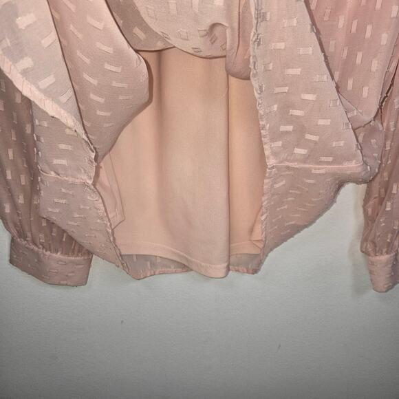 Sharagano Women's Light Pink Sheer Top. Size Medium. - Picture 6 of 8